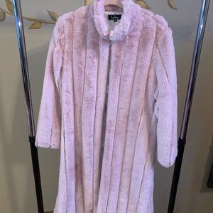 Lulus Cozy Queen Blush Pink Faux Fur Long Coat